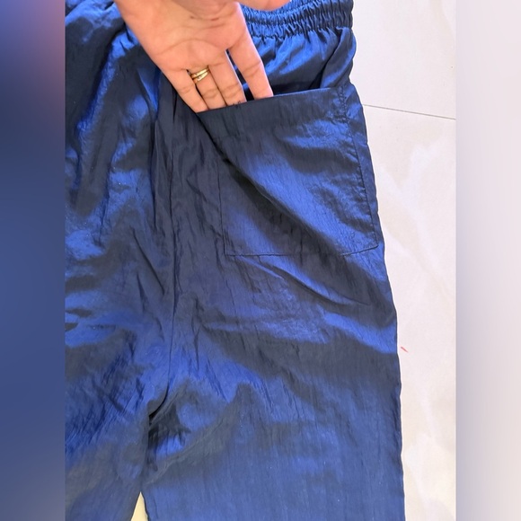 MacGregor‎ Nylon Jogging Pants size S blue sport pants  ankle zipper pockets - Picture 3 of 16